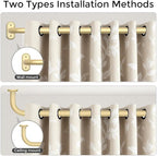 2 Pack Curtain Rods 36-88 Inch, 1 Inch Adjustable Heavy Duty Room Darkening - Image 4