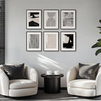 Framed Black and White Abstract Wall Art, 6 Pieces Modern Prints Paintings - Image 5