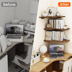 Homode Corner Floating Shelves, Corner Shelves Wall Mounted - Image 6