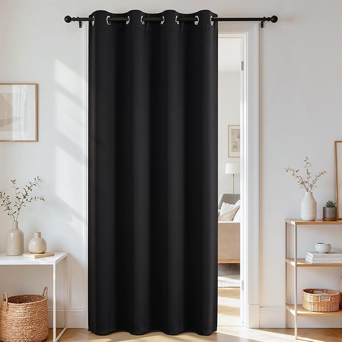 Joydeco Blackout Door Curtain for Doorway Privacy 108 Inches Long, Grommet by JOYDECO