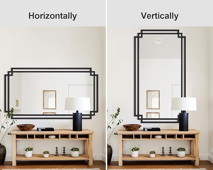 32" x 47" Large Wall Mirror for Living Room Decor, Horizontal/Vertical Hanging - Image 7