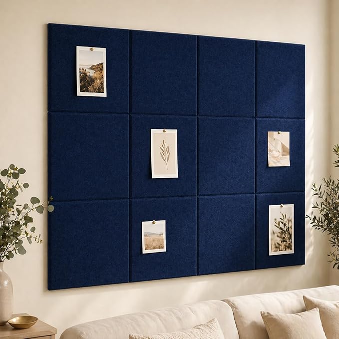 Large Cork Boards for Walls – 48" x 36" Self Adhesive Felt Wall Tiles by CreateYourIdealSpace
