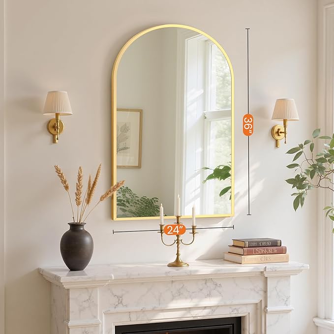 NEWBULIG 24X36 Inch Arched Bathroom Mirror - Image 5