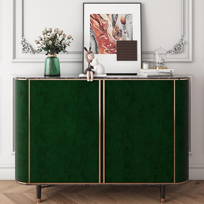YENHOME 30"X118" Vintage Green Velvet Wallpaper Peel and Stick Dark Green - Image 4