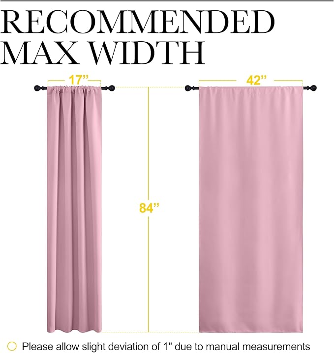 NICETOWN Blackout Curtains for Living Curtains, Rouge Pink, 2 Panels, 42 by 84 - Image 5