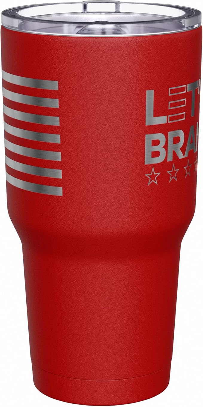We The People Holsters - Let's Go Brandon - Coffee Tumbler - American Flag Coffee Travel Mug - Engraved Tumbler - Double Insulated Tumbler - 30 oz