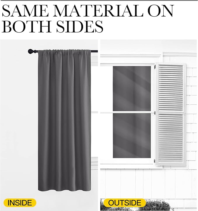 NICETOWN Grey Window Curtains for Bedroom - Image 5