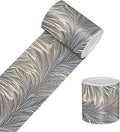 HOMETITUTE Wallpaper Border Peel and Stick Wall Border Silver Feather Texture by HOMETITUTE