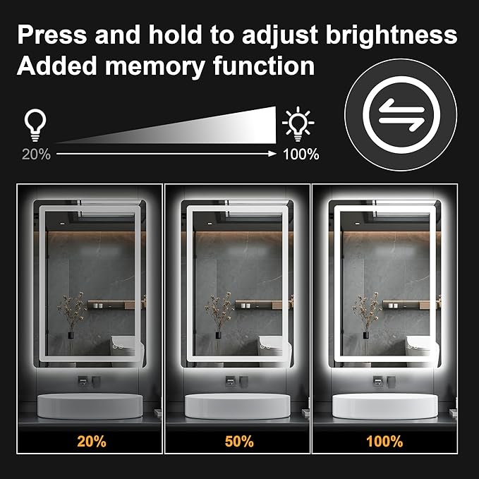 Led Mirror for Bathroom, 30x20 Bathroom Vanity Mirror for Wall - Image 2