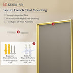 Keonjinn 48" x 36" Large Gold Bathroom Mirrors - Image 8