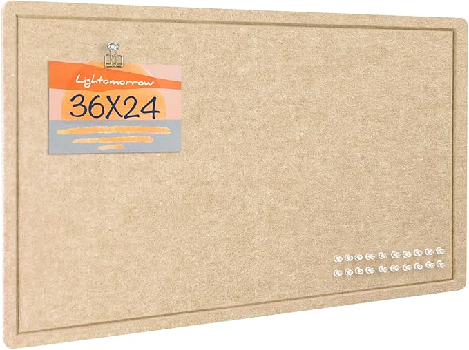 Lightomorrow Bulletin Board, 36 x 24 inches Felt Board by Lightomorrow