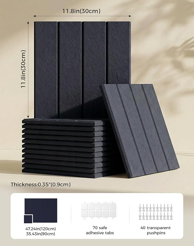 Aothia 12-Pack Felt Bulletin Board Tiles - Image 2
