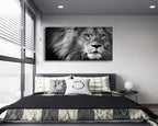 Baisuart-D0162 Canvas Prints Wall Art Grey lion Stretched Canvas Wooden Framed - Image 5