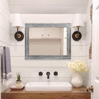 AAZZKANG Rustic Mirror Wood Framed Wall Mirrors Large 20"x16" Rectangle - Image 7