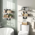 HOOBRO Floating Shelves, 15 Inch Wall Shelf Set of 2, Wall Mounted Storage - Image 4