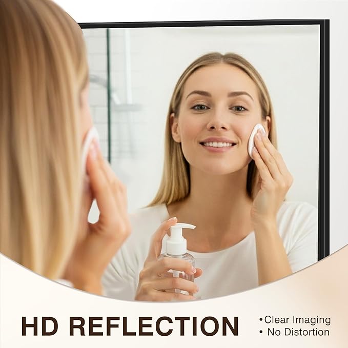 FICTOR Bathroom Vanity Mirror-Black, 60x36 Inch, Shatterproof & Anti-Rust - Image 4