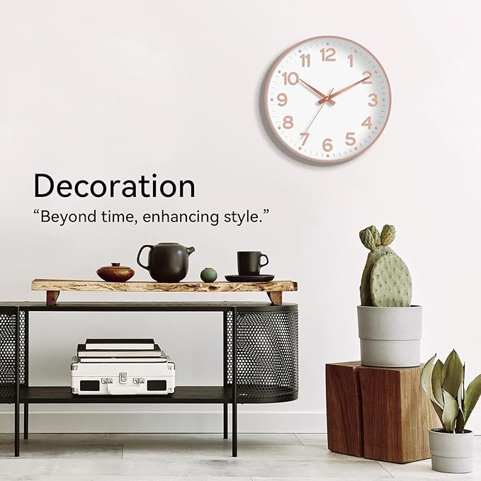 Roymnie Wall Clock 12 Inch Silent Wall Clocks Battery Operated- Modern Non - Image 6