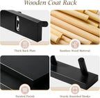 Coat Rack Wall Mount, Wooden Coat Hanger - Image 3