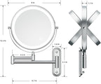 Rocollos Rechargeable Wall Mounted Lighted Makeup Mirror, 8 Inch Double-Sided - Image 5
