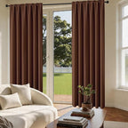 CUCRAF Brown Blackout Curtains 90 inch Length 2 Panels Set, Rod Pocket Room - Image 4