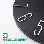 Wall Clock 12 Inch Silent Non-Ticking Imitation Wood Indoor Clock Round Black - Image 6