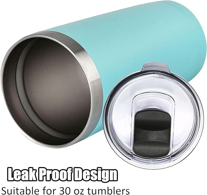 2 Pcs Tumbler Slide Lid for 30oz Water Bottle, Plastic Cup Replacement Cover, Spill Proof for Travel Mug Bottle (Black, Slide)