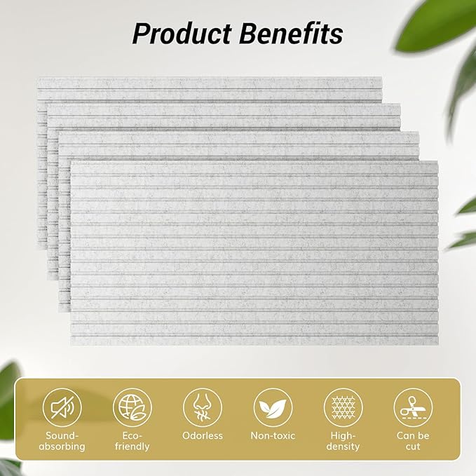 TONOR Dual-Layer Thickened Acoustic Wall Panels Self Adhesive, 4 Pack - Image 6