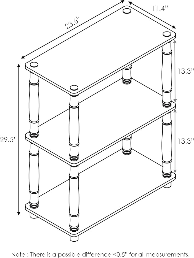 Furinno Turn-N-Tube 3-Tier Compact Multipurpose Shelf Display Rack - Image 2