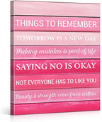 Inspirational Pink Wall Art Decor, Preppy Motivational Room Sign by VAHATAN