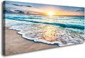 Baisuart S02250 Canvas Prints Wall Art Beach Sunset Ocean Waves Nature Pictures by Baisuart