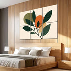 6 Pack Art Acoustic Panels Sound Absorbing Boho Botanical Leaf Orange Green - Image 5