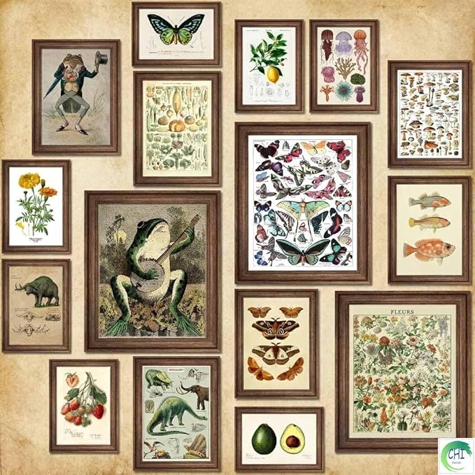 LANCHI95 6 Pcs Vintage Botanical Wall Art Set – Unframed Aesthetic Cottagecore by LANCHI95