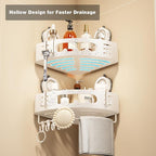 Voldra Corner Shower Caddy Suction Cup, Aluminum Corner Shower Shelves - Image 3