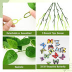 BLEUM CADE 2Pcs Fake Hanging Plants, 9 Branch Artificial Hanging Plant - Image 3