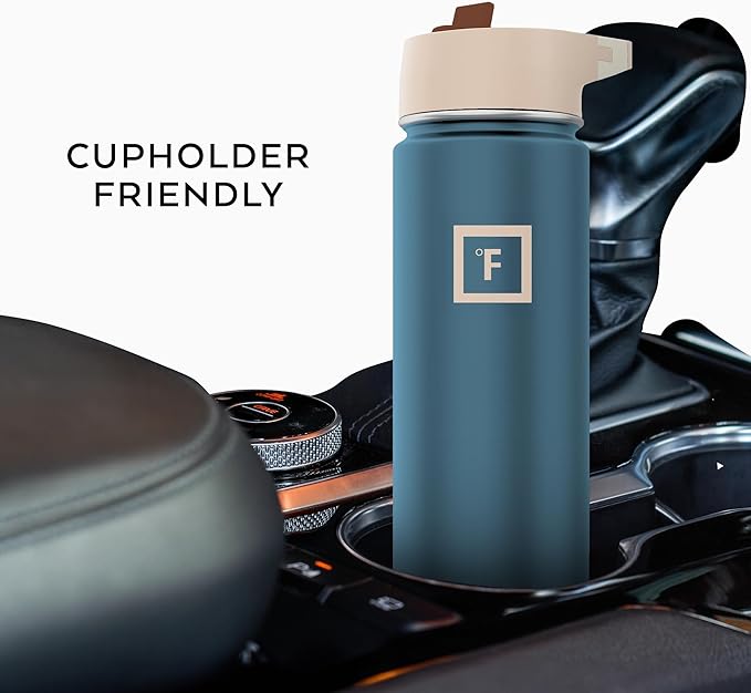 IRON °FLASK Camping & Hiking Hydration Flask with Straw, Wide Mouth Insulated Stainless Steel Sports Water Bottle - 22 oz Dream Sunset