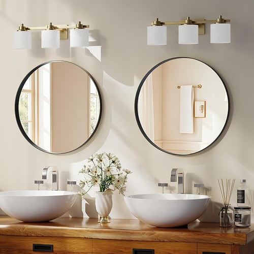 24 inch Round Bathroom Mirror, Wall Mounted Circle Mirror - Image 2