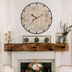 EMAX HOME 20 Inch Large Farmhouse Wall Clock, Rustic Antique Wood by EMAXHOME