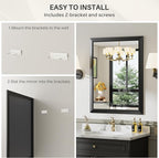 Briivue 20x28 Inch Black Bathroom Mirror - Image 8