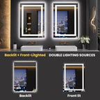 LOAAO 23.6"x31.5" LED Mirror for Bathroom, Lighted Bathroom Mirror - Image 5