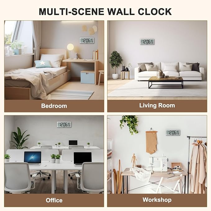 Soobest 8.5 Inch Digital Wall Clock Battery Operated - Image 7