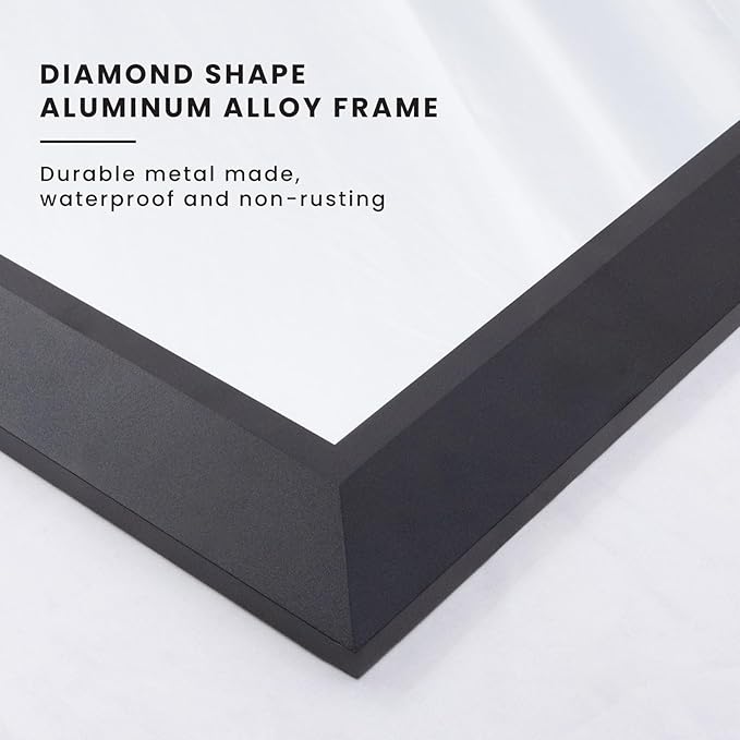 Amorho Black Bathroom Mirror, 24x32 Inch Thick Metal Framed Wall Mirrors - Image 2