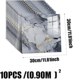 10pcs Peel and Stick Tile Shower Waterproof Marble Tiles Wall Panels, - Image 3
