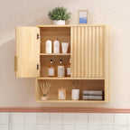 VINGLI Fluted Modern Medicine Cabinet, Bathroom Wall Cabinet Over Toilet Storage - Image 3