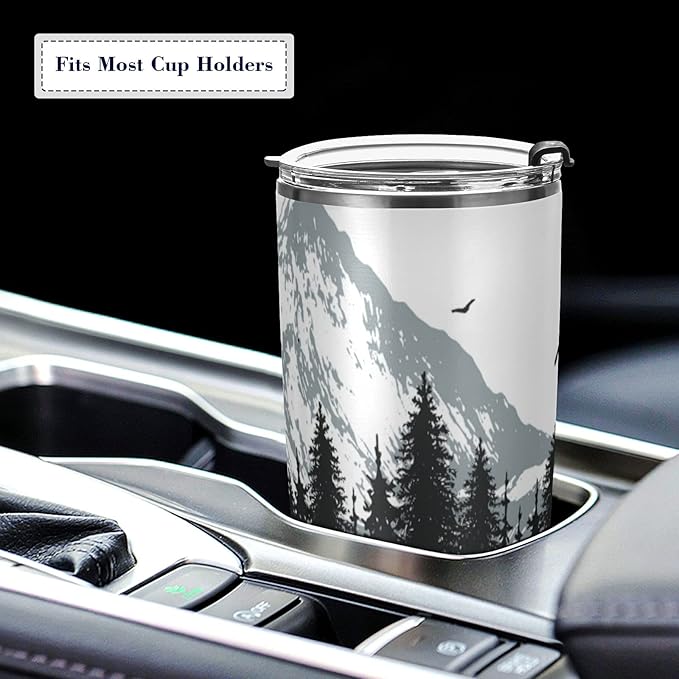 xigua 20oz Tumbler with Lid and Straw, Stainless Steel Vacuum Insulated Water Coffee Tumbler Cup, Nature Mountains and Forest Travel Mug Thermal Cup for Hot and Cold Drinks
