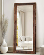 Full Length Mirror 71"x30" Solid Wood Frame Floor Large Mirror - Image 6