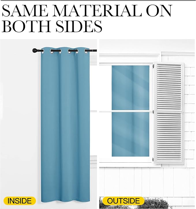 NICETOWN Thermal Insulated Curtains Blackout Draperies, Window Treatment Solid - Image 6