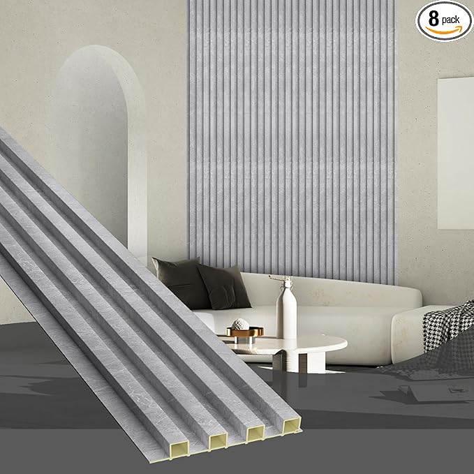 OUZUGIE WPC Acoustic Slat Wall Paneling, Living Room, TV Background, Study Room by OUZUGIE