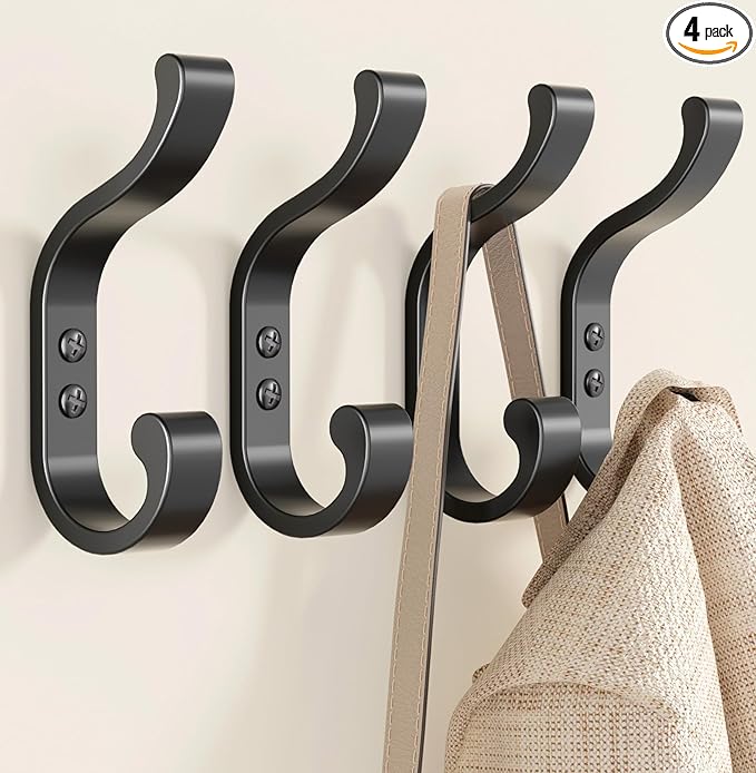 bussdis Coat Hooks Wall Mount for Hanging, Heavy Duty Backpack Hooks for Wall by BUSSDIS