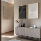 Large Framed Black and White Neutral Abstract Wall Art, 3 Piece Minimalist - Image 2