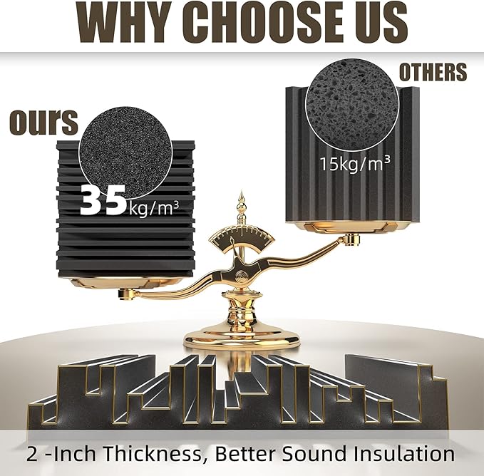 18 Pack Sound Proof Foam Panels, Decorative Soundproof Wall Panels Sound - Image 3